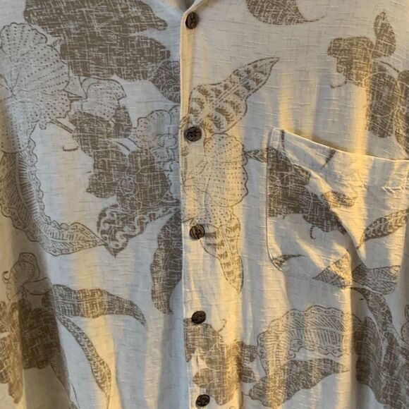 Pre Owned Men’s George Short Sleeve Button Up Sz XL White Island Vibe - Picture 3 of 10